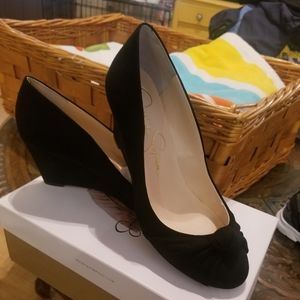 Jessica Simpson Black Microsuede wedge